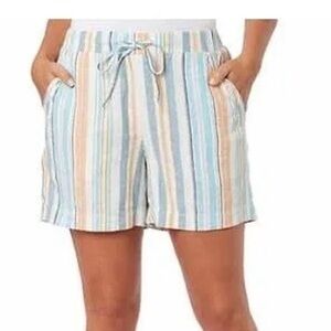 Briggs Linen Drawstring Striped Shorts XL